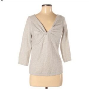 Ann Taylor Cashmere Silver Sparkle Sweater M